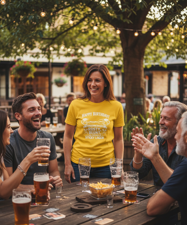 Happy Birthday! You’re Officially Like a Pub Dart: Rusty, Blunt, and Covered in Sticky Lager | Funny Darts Birthday T-shirt