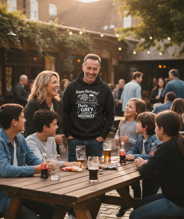 Happy Birthday! You’re Officially Like a Pub's Chalk-board: Dusty, Grey, and Full of Mistakes | Funny Darts Birthday Hoodie