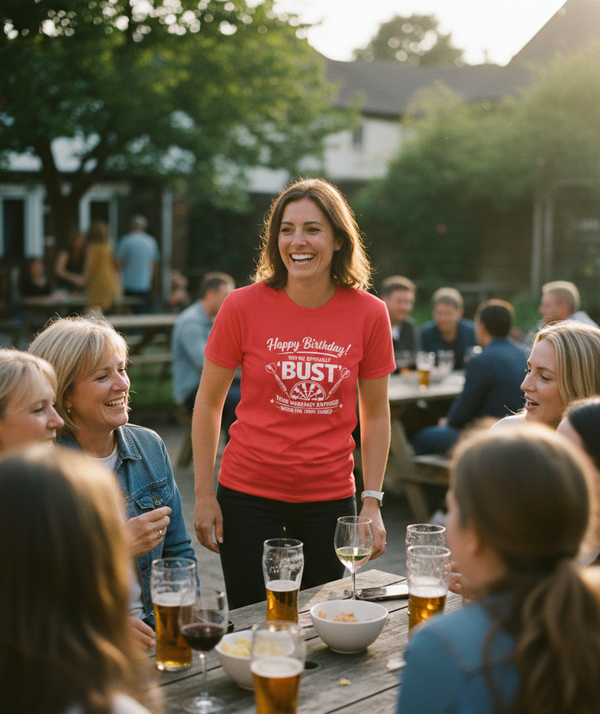 Happy Birthday! You’re Officially 'bust', Your Warranty Expired When the 1900s Ended | Funny Darts Birthday T-shirt