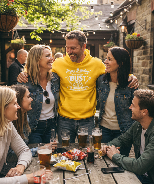 Happy Birthday! You’re Officially 'bust', Your Warranty Expired When the 1900s Ended | Funny Darts Birthday Hoodie