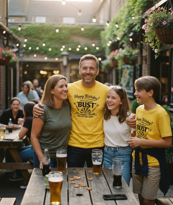 Happy Birthday! You’re Officially 'bust', Your Warranty Expired When the 1900s Ended | Funny Darts Birthday T-shirt