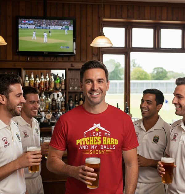 I Like My Pitches Hard And My Balls Shiny | Funny Cricket T-shirt