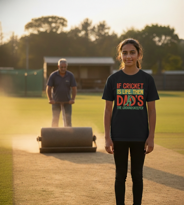 If Cricket Is Life, Then Dad's The Groundskeeper | Funny Cricket T-Shirt