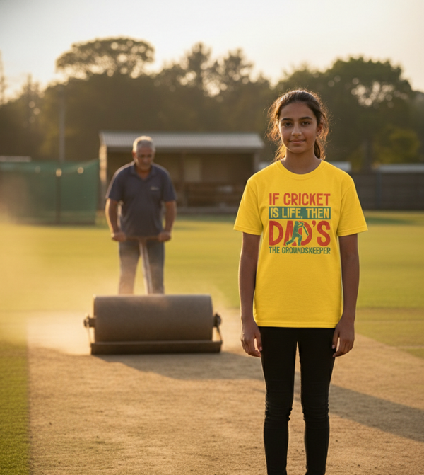 If Cricket Is Life, Then Dad's The Groundskeeper | Funny Cricket T-Shirt