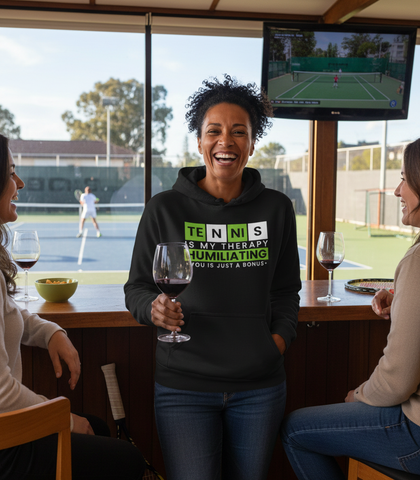 Tennis Is My Therapy, Humiliating You Is Just A Bonus! | Funny Tennis Hoodie