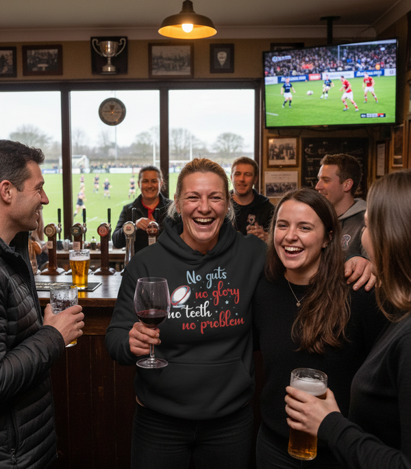 No Guts No Glory No Teeth No Problem | Funny Rugby Hoodie