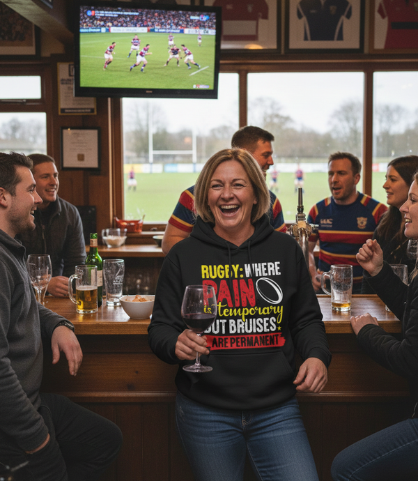 Rugby: Where Pain Is Temporary but Bruises Are Permanent | Funny Rugby Hoodie