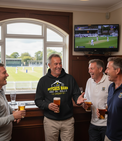 I Like My Pitches Hard and My Balls Shiny! | Funny Cricket Hoodie