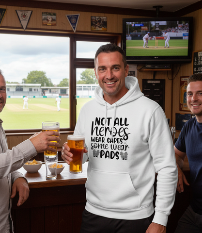 Not All Heroes Wear Capes, Some Wear Pads | Funny Cricket Hoodie