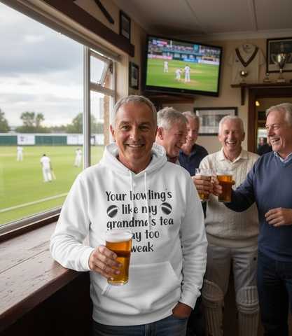 Your Bowling’s Like My Grandma’s Tea, Way Too Weak | Funny Cricket Hoodie