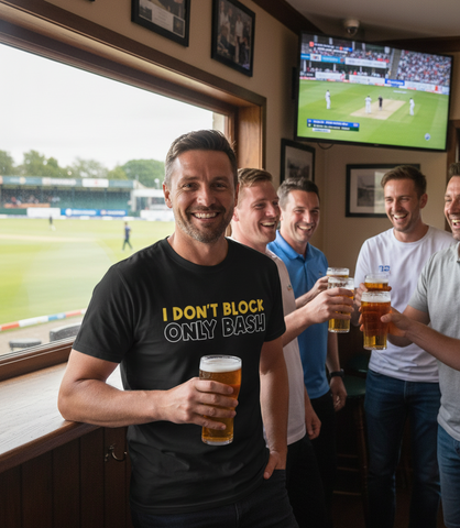I Don't Block, Only Bash | Funny Cricket T-shirt