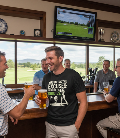 You Bring the Excuses, I’ll Bring the Birdies | Funny Golf T-shirt