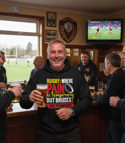 Rugby: Where Pain Is Temporary but Bruises Are Permanent | Funny Rugby Hoodie