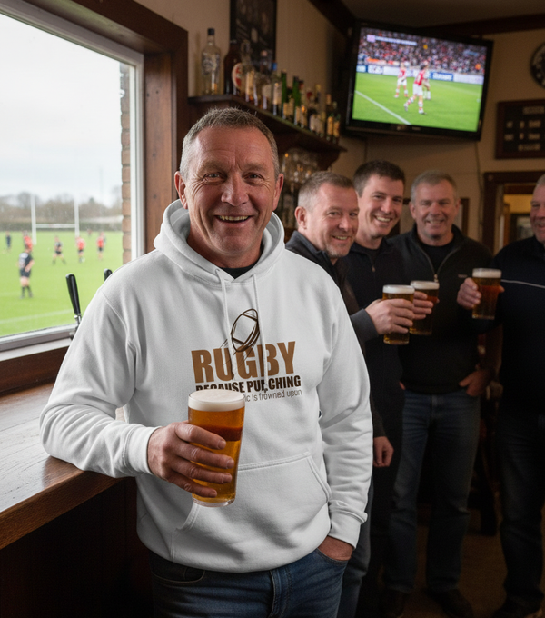 Rugby Because Punching People in Public Is Frowned Upon | Funny Rugby Hoodie