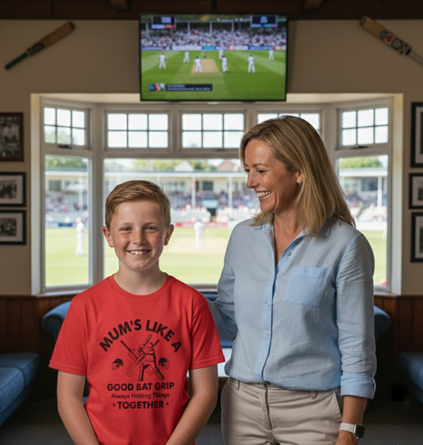 Mums Like A Good Bat Grip, Always Holding Things Together | Funny Cricket T-Shirt