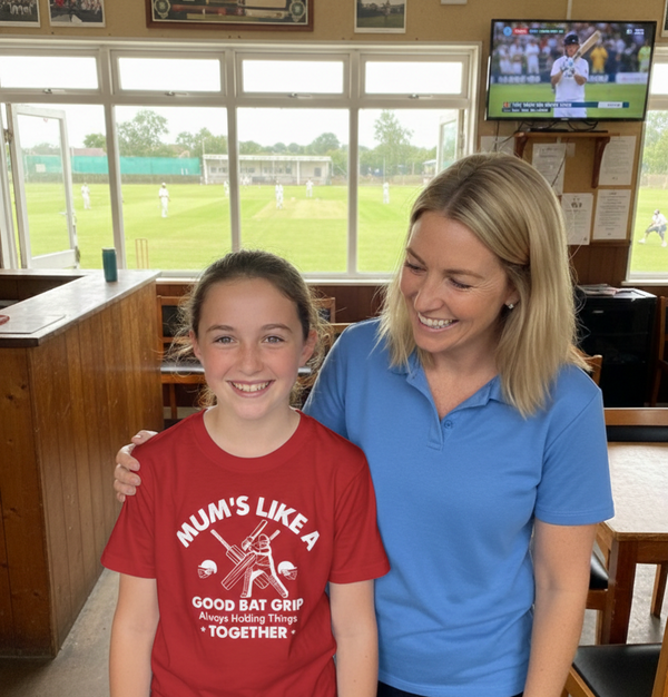 Mums Like A Good Bat Grip, Always Holding Things Together | Funny Cricket T-Shirt