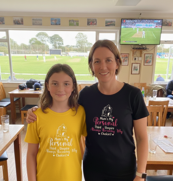 Mum's My Personal Third Umpire, Always Reviewing My Choices | Funny Cricket T-Shirt