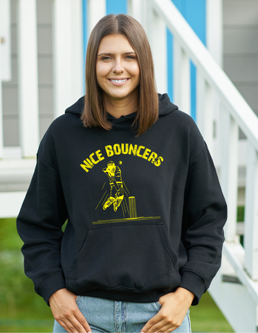 Nice Bouncers - Funny Cricket Hoodie, Premium Fabric, Multiple Adult Sizes