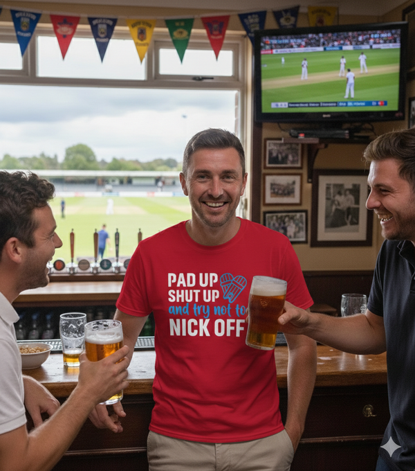 Pad Up, Shut Up And Try Not To Nick Off | Funny Cricket T-shirt
