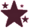 Star-shaped object with a pixelated effect on a white background