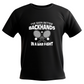 A black t-shirt with the funny tennis slogan on the front that reads 'I've Seen Better Backhands In A Bar Fight'