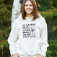 A man wearing a white hoodie with Oi Tuffers, can we borrow your brains as I'm building an idiot, on the front.  Funny Cricket Hoodie, Premium Fabric, Multiple Adult Sizes