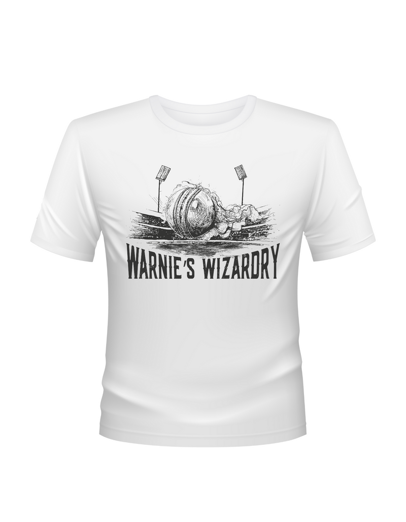 Warnie’s Wizardry Funny Cricket T-Shirt. Funny Cricket T-Shirt, Premium Fabric, Multiple Adult Sizes