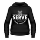 A black hoodie with the funny tennis slogan on the front that reads 'I've Seen Better Backhands In A Bar Fight'
