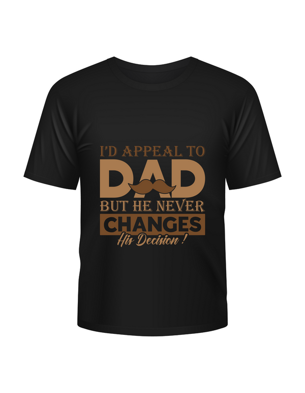 Funny Kids Cricket T-shirt – "I'd Appeal To Dad, But He Never Changes His Decision". Funny Cricket T-shirt, Premium Fabric, Multiple Junior Sizes, Perfect for Boys and Girls