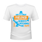 Funny Kids Cricket T-Shirt – “Dad Is a Great Fielder, Always Catching Me Out”, Premium Fabric, Multiple Junior Sizes, Perfect for Boys and Girls