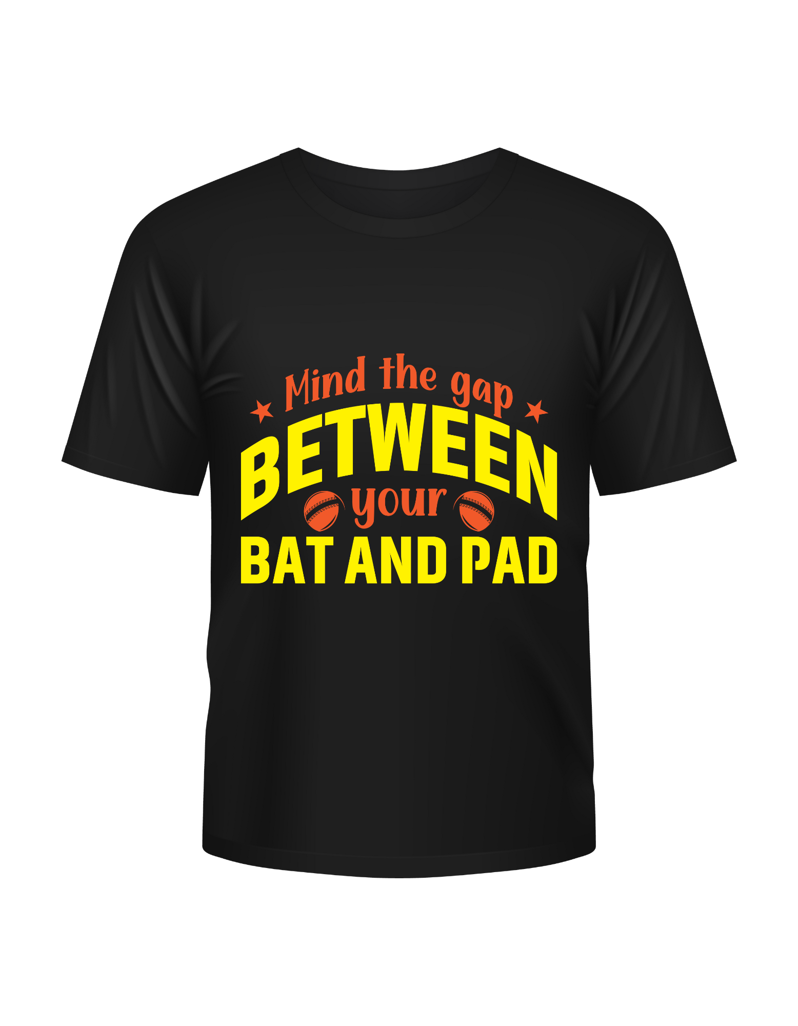 Mind The Gap Between Your Bat And Pads. Funny Cricket T-Shirt, Premium Fabric, Multiple Adult Sizes