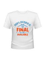 Mum’s Decision Is Final – No Drs Available. Funny Kids’ Cricket T-Shirt, Premium Fabric, Multiple Junior Sizes, Perfect for Boys and Girls