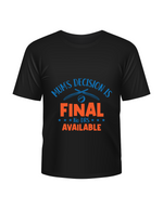 Mum’s Decision Is Final – No Drs Available. Funny Kids’ Cricket T-Shirt, Premium Fabric, Multiple Junior Sizes, Perfect for Boys and Girls