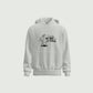 A short video showing a rotating white hoodie with the funny cricket saying on the front that reads 'I Bat in the Middle of a Hat-trick '